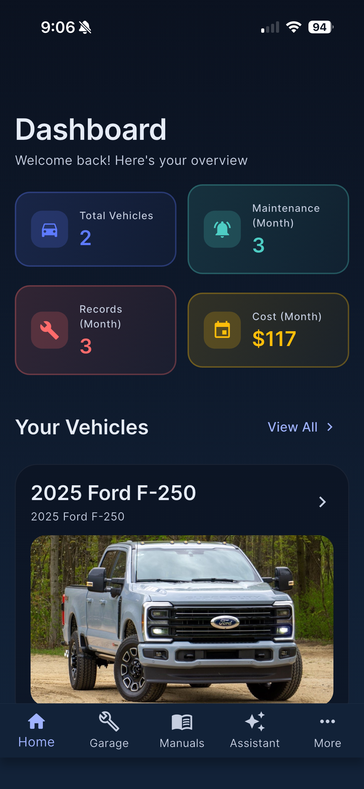 RV Smart Garage App Screenshot